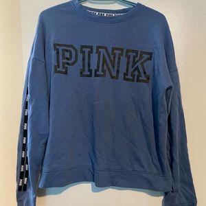 PINK VICTORIA SECRET STRIPED PULLOVER SWEATER